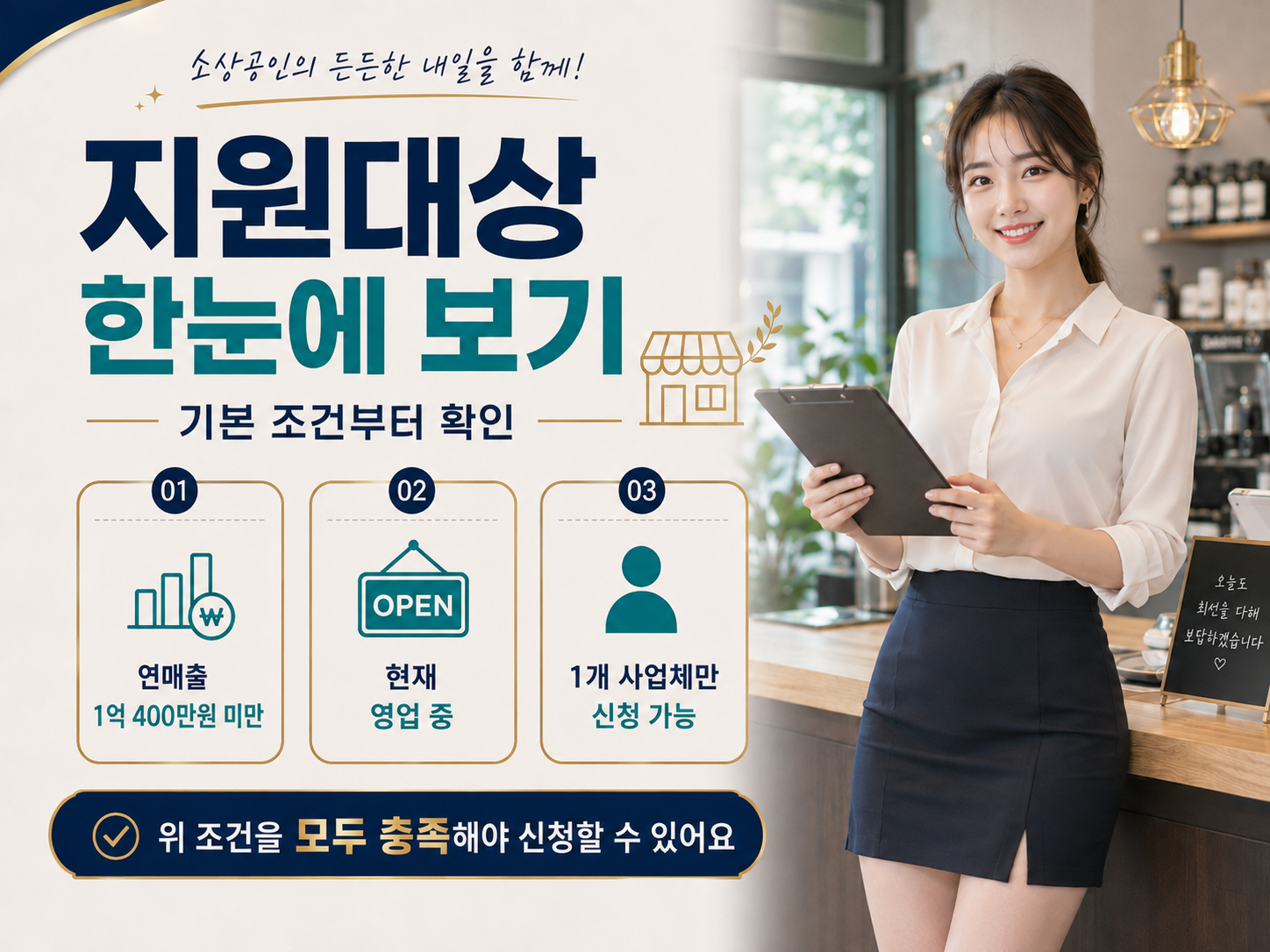 소상공인 경영안정 바우처 지원대상 연매출 1억 400만원 미만 조건