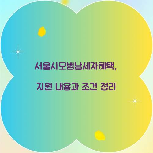 서울시모범납세자혜택