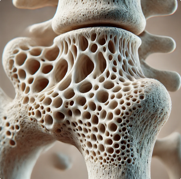 골다공증에 걸린 뼈 사진