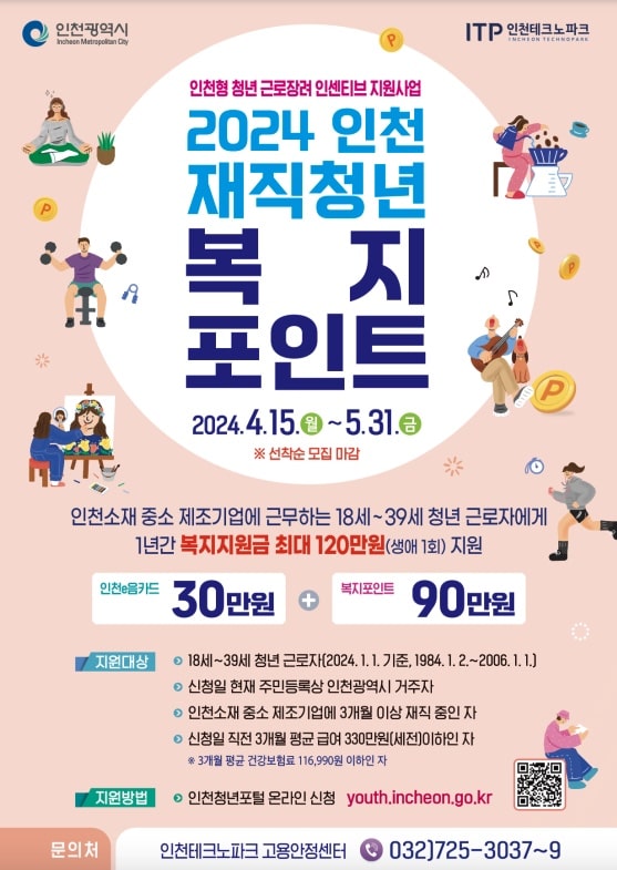 인천광역시-중소-제조기업-재직-청년-복지포인트-지원-프로그램-시행소식