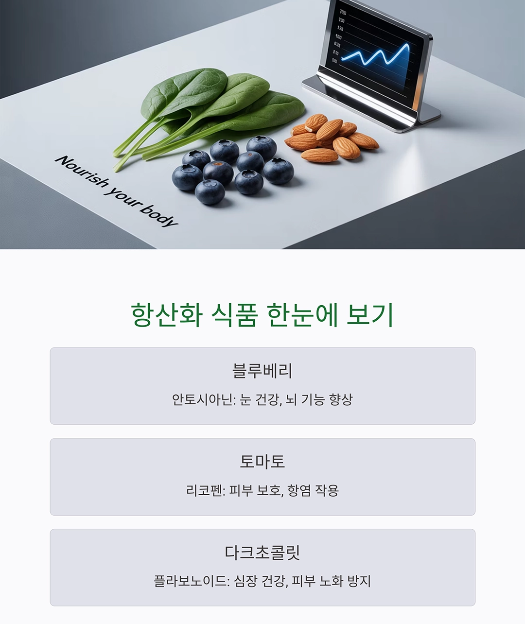 항산화 식품 TOP 10, 젊음을 지켜주는 비밀의 열쇠