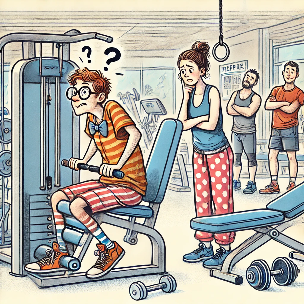 헬스 초보자의 첫 운동하는 모습