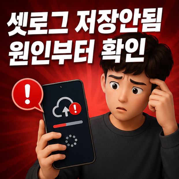 셋로그 저장 안됨 상태에서 업로드 실패 메시지를 확인하는 사용자