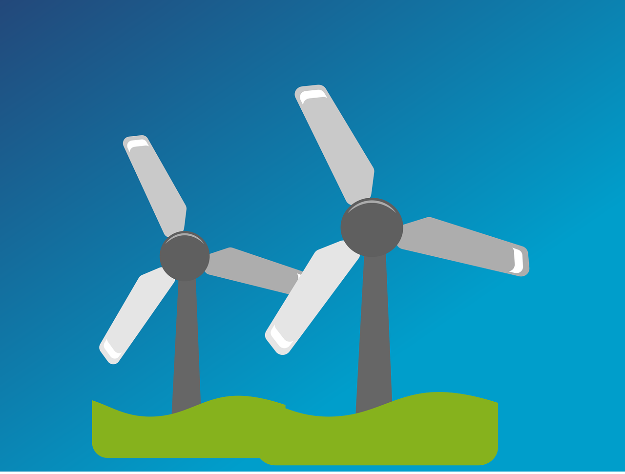 전기를 상징하는 전기풍차가 그려져 있는 그림