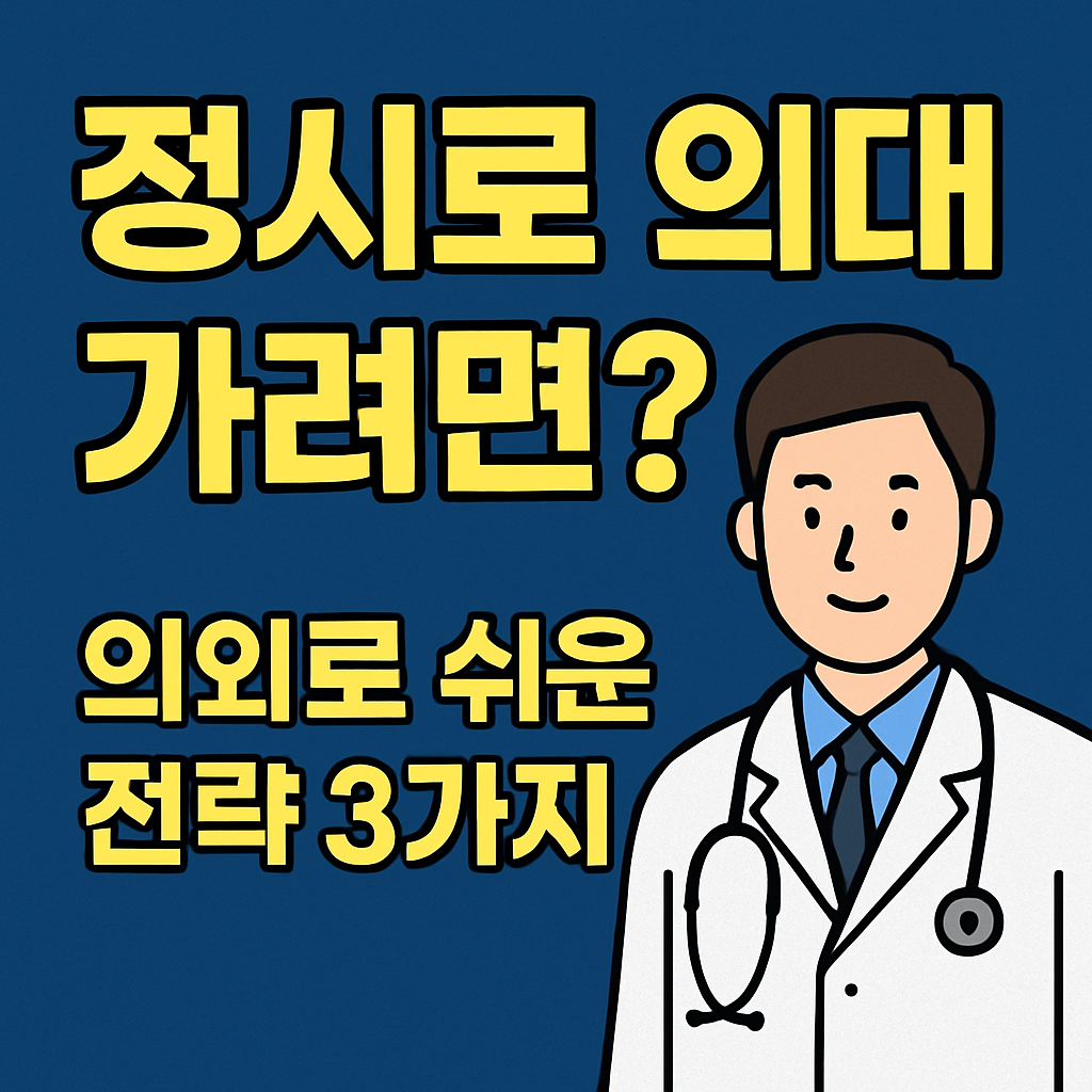 정시로 의대 가려면? 의외로 쉬운 전략 3가지
