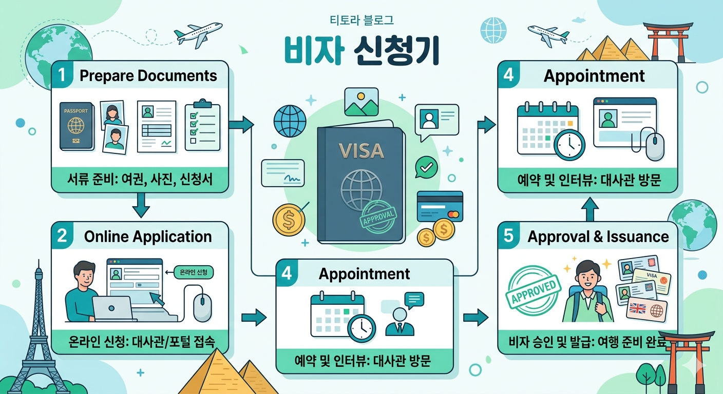 비자 발급 준비 (필수 서류, 인터뷰 예약, 거절 방지)