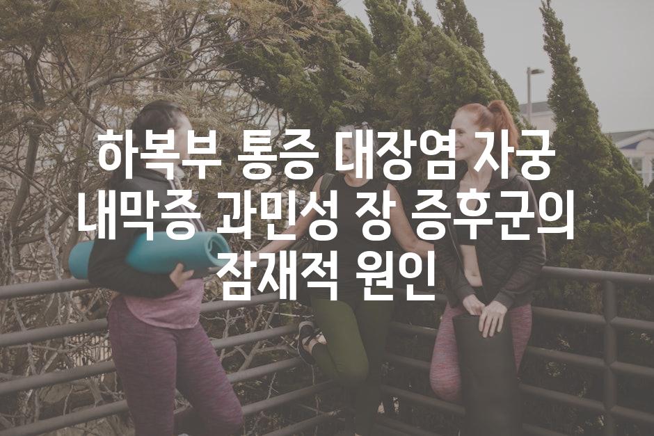 하복부 통증 대장염 자궁 내막증 과민성 장 증후군의 잠재적 원인