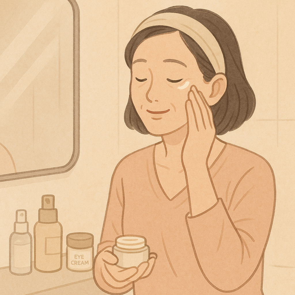 눈가 주름 없애는 중년 홈케어 루틴 : 아이크림부터 마사지까지