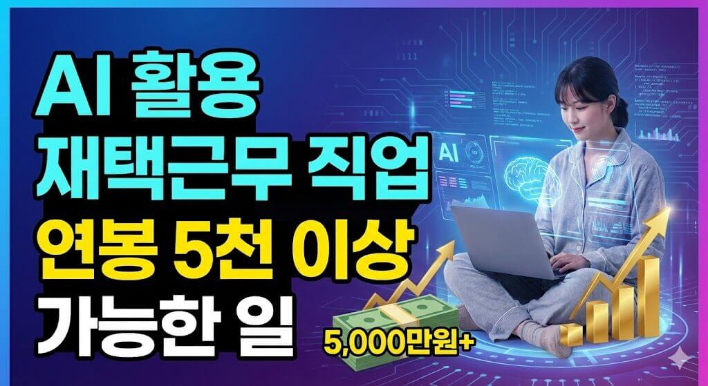AI 활용 태택근무 직업 연봉 5천 이상 가능한 일