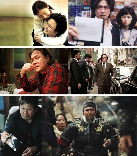 배우 최민식이 &#39;파이란&#39;&#44; &#39;올드보이&#39;&#44; &#39;악마를 보았다&#39;&#44; &#39;범죄와의 전쟁 : 나쁜놈들 전성시대&#39;&#44; &#39;신세계&#39;&#44; &#39;명량&#39;에서 열연을 펼치고 있다. [사진=각 영화 스틸컷]