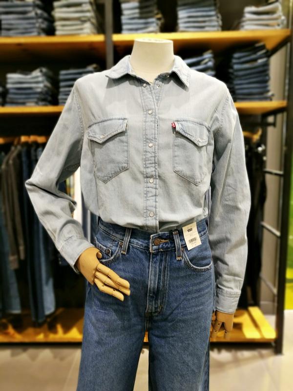 리바이스 여성 셔츠 에센셜 웨스턴 청남방 라이트블루 데님셔츠 167860001