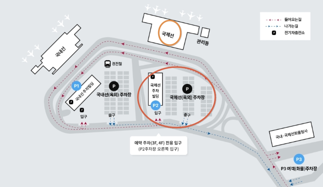 김해공항 국제선 주차장 위치 안내