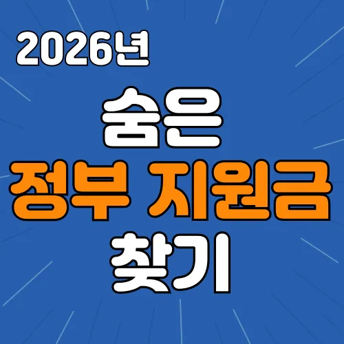 2026년 기준 정부지원금 보조금24 조회 및 신청법