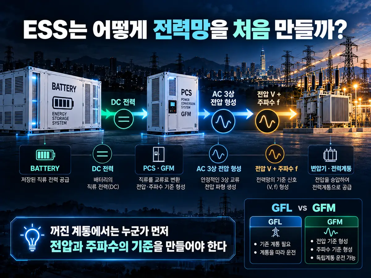 ESS GFM PCS가 전압과 주파수를 형성하는 원리