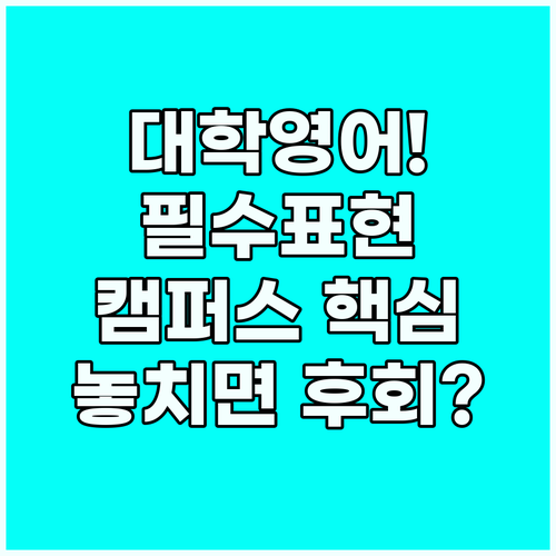 대학 생활 영어 강의실부터 기숙사까지..