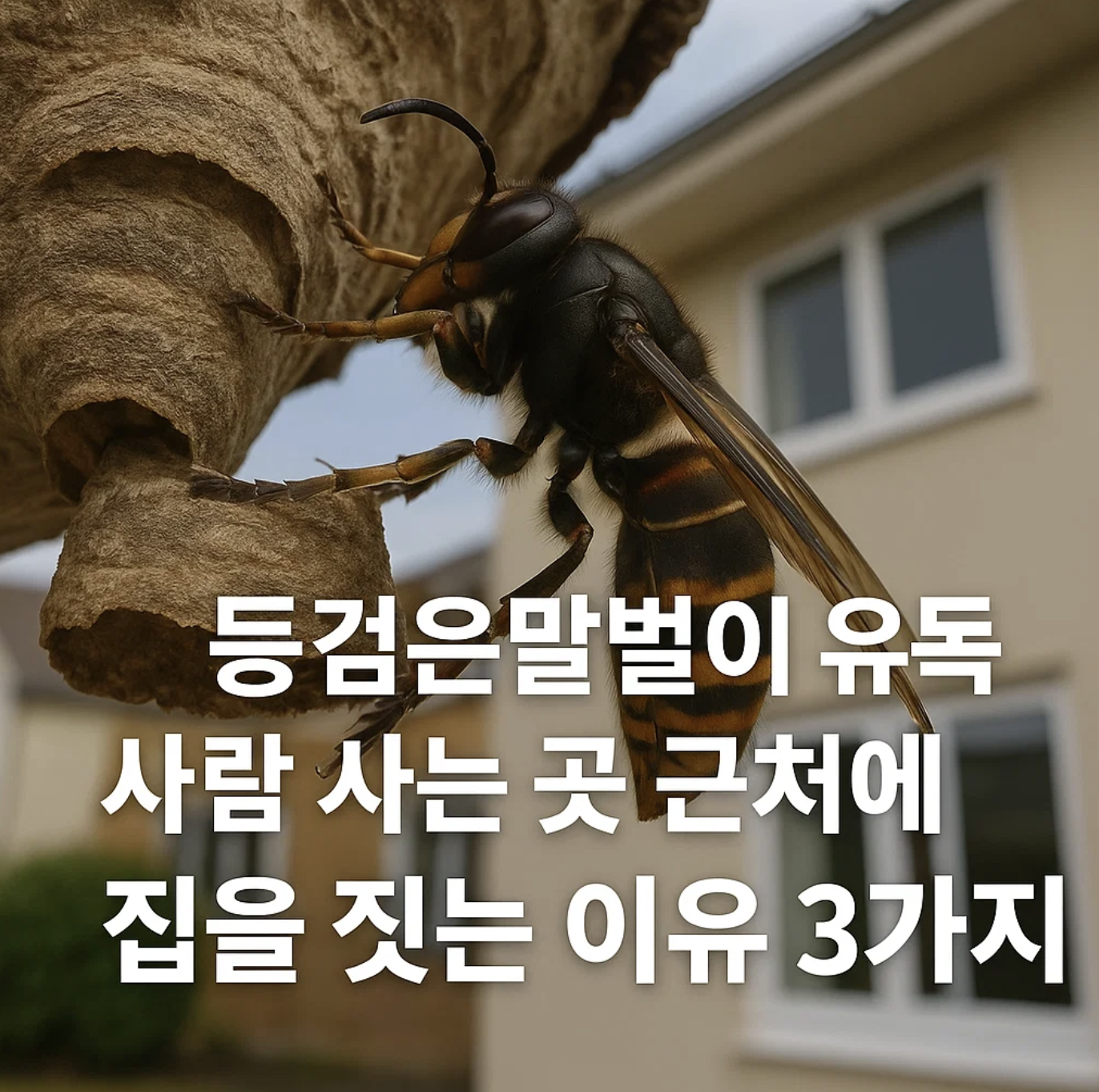 등검은말벌이 유독 사람 사는 곳 근처에 집을 짓는 이유 3가지