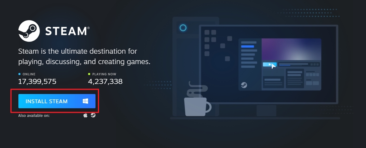 파란색 설치하기 버튼을 눌러 설치 파일을 내려받는 화면
