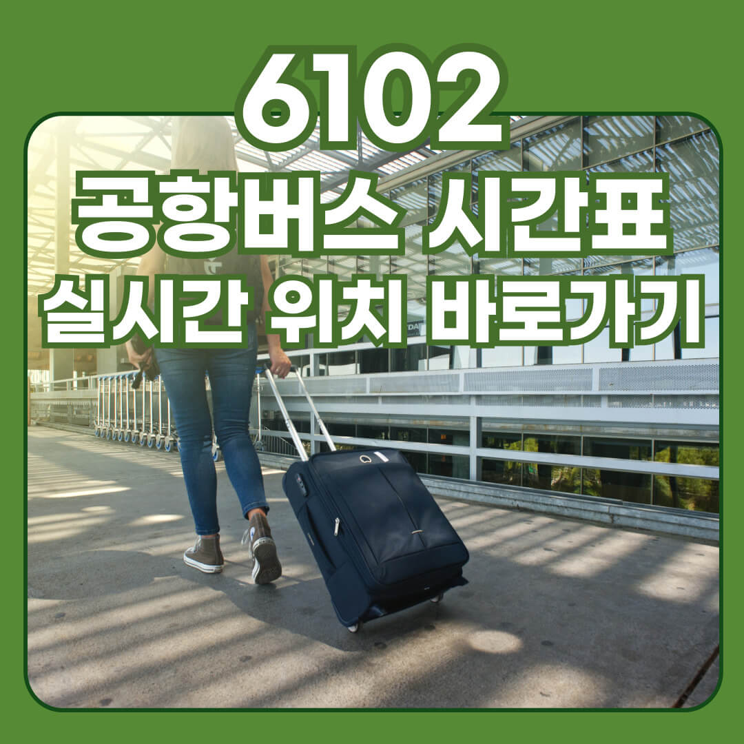 6102 공항버스 시간표, 실시간 위치 확인 방법, 타는 곳