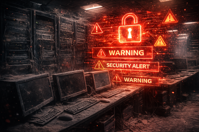 관리되지 않은 서버 환경에서 발생하는 보안 위험 이미지