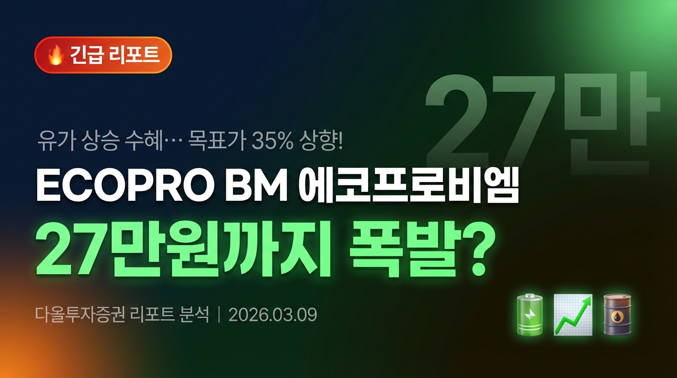 에코프로비엠, 유가 상승 수혜로 27만원까지 폭발?