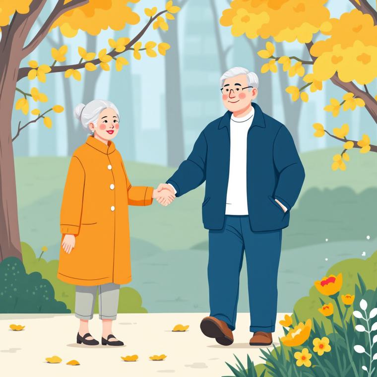 산책하는 기초연금 수급자격 노부부