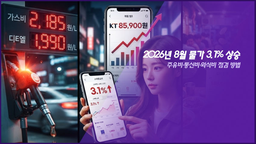 2026년 8월 물가 3.1% 상승|주유비·통신비·외식비 점검 방법