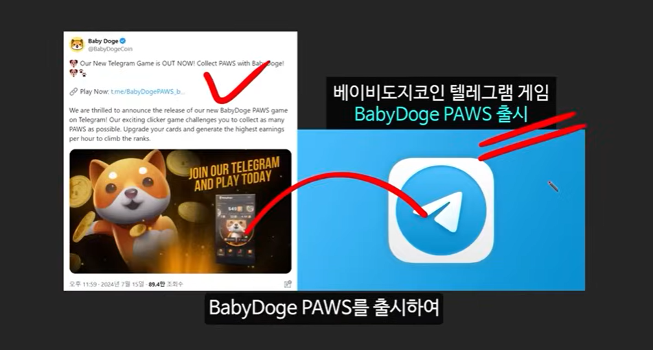 3000배 폭등 예상! 텔레그램 관련 밈코인, DOGS 코인, NOT 코인, 베이비 도지 코인 급등 근거