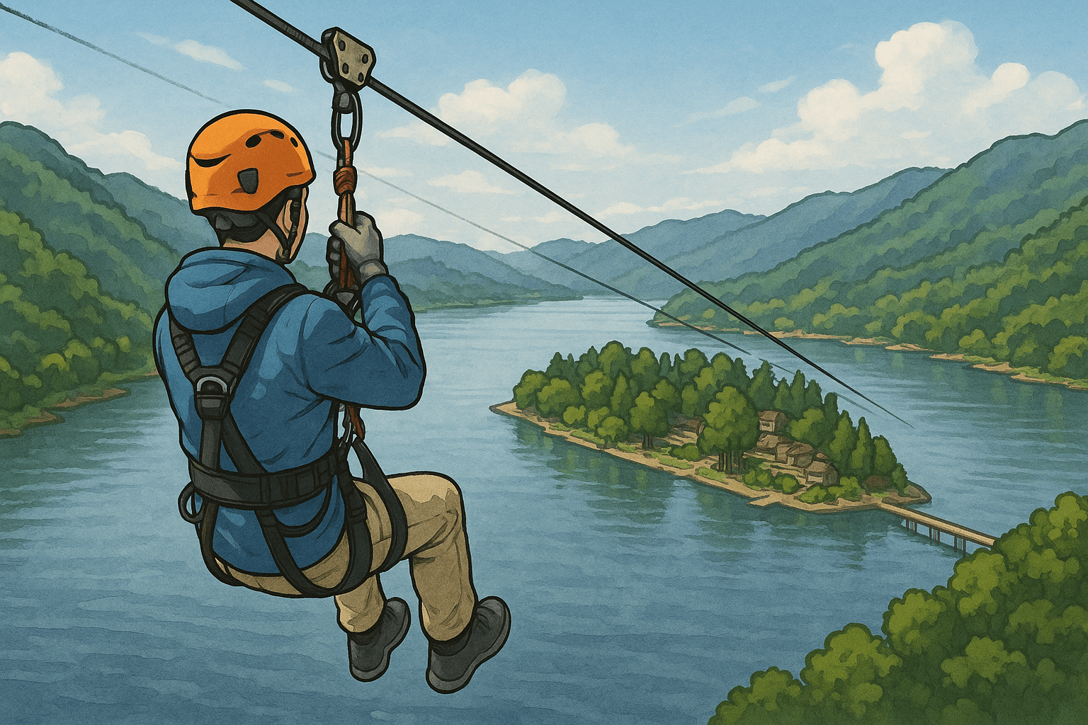 남이섬 짚라인: 한강 위를 나는 5분의 짜릿함