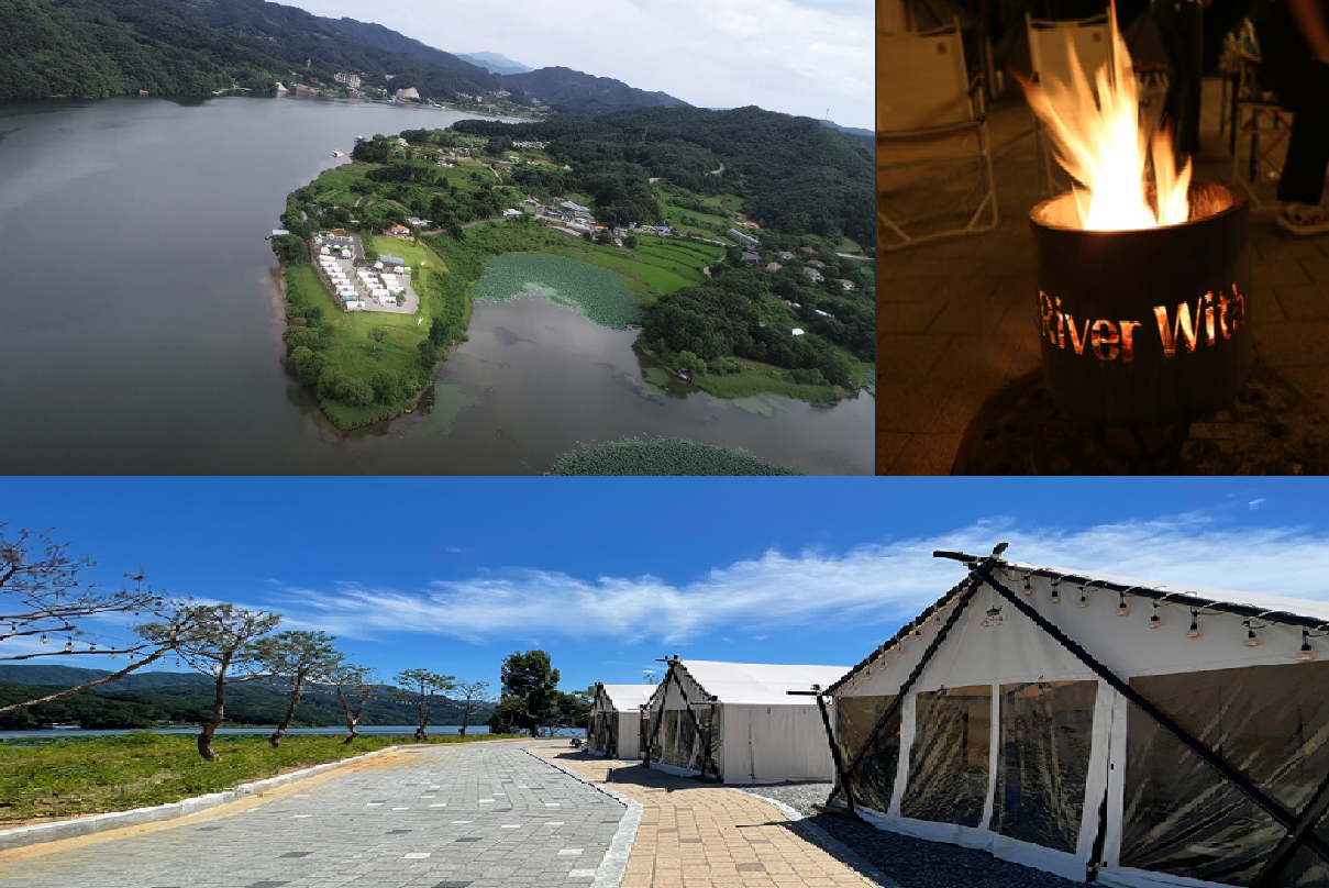 가을여행 글램핑장 추천중 하나인 리버위드 글램핑