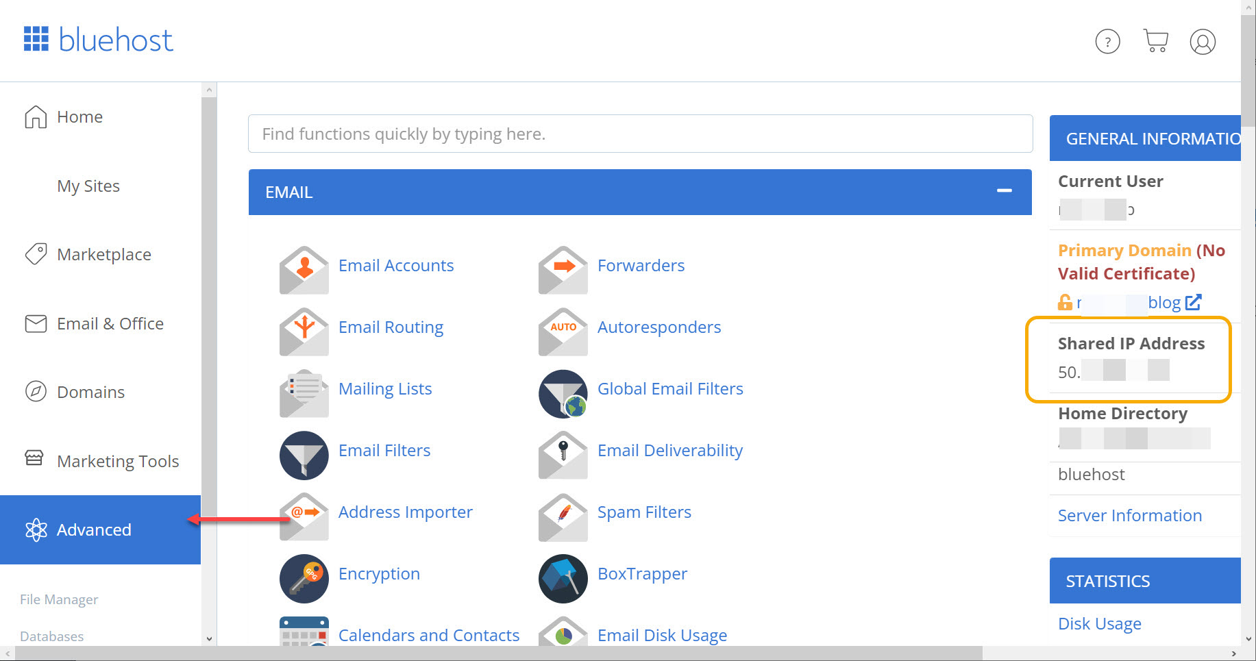 해외 호스팅 블루호스트 공유호스팅에서 FTP 접속 오류가 발생하는 경우 참고 사항