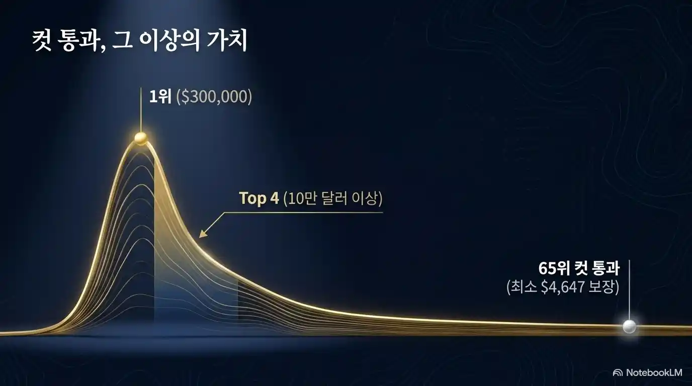 2026 ISPS 한다 위민스 스코티시 오픈 순위별 상금 분포와 컷 통과 상금을 설명하는 그래프 이미지