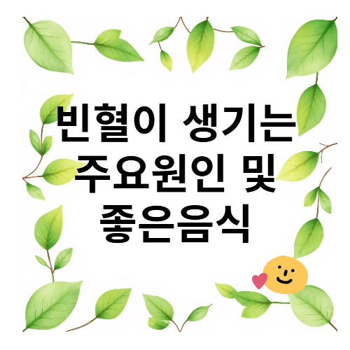 빈혈이 생기는 주요원인 및 좋은음식