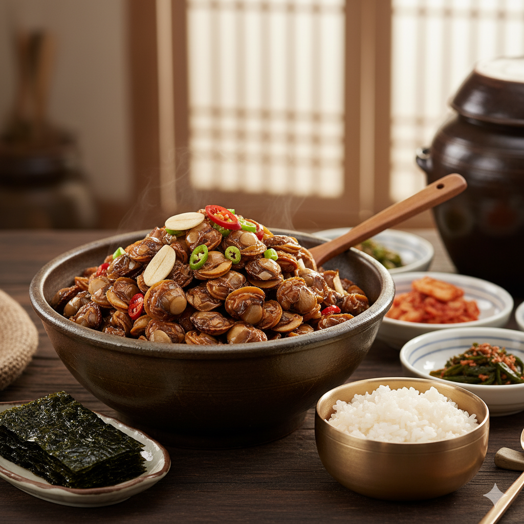 가리장 조개 간장 요리