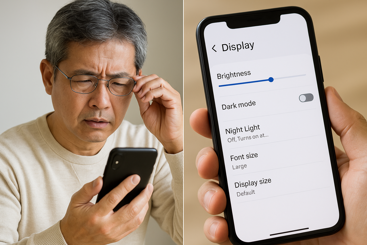 노안, 스마트폰 화면 설정만 잘해도 늦출 수 있다!