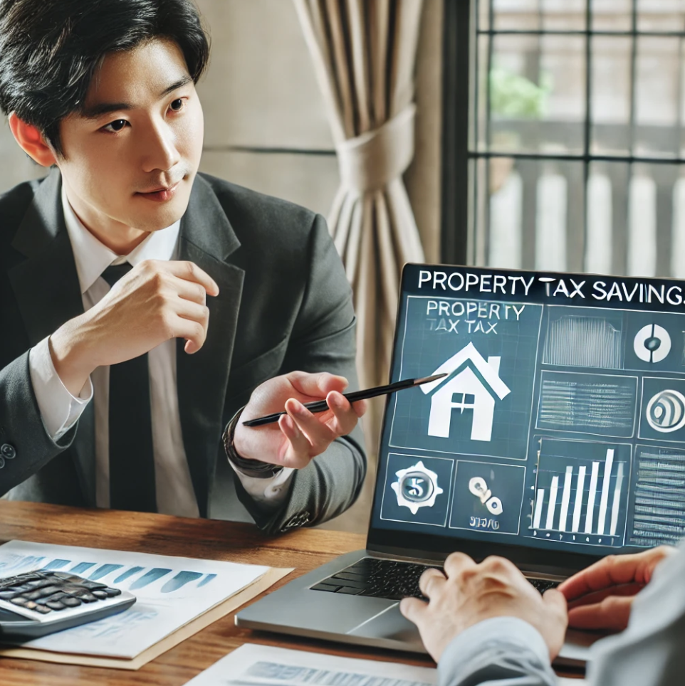 부동산 세금 절감에 대해 상담하는 금융 컨설턴트