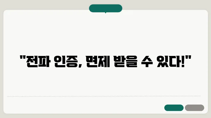 전파 인증 면제 신청 자격