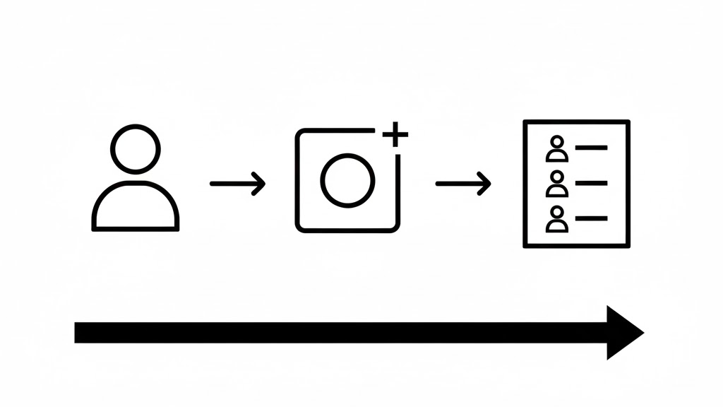 인스타그램 스토리가 조회자 목록으로 기록되는 구조를 설명한 그래픽(2026년 기준)