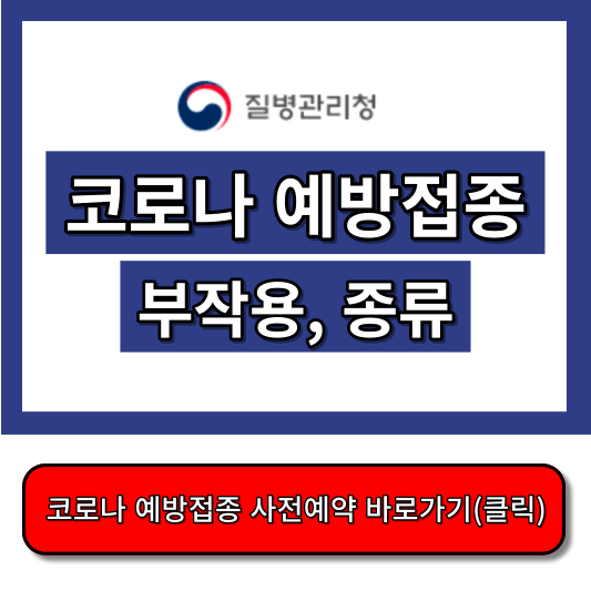 코로나 백신 부작용, 종류, 코로나 예방접종 사전예약시스템