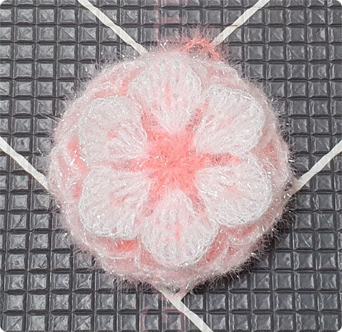 라인장식 꽃 호빵수세미