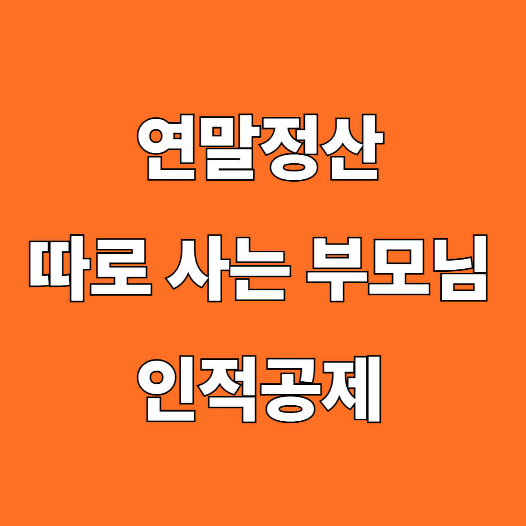 따로사는부모님인적공제