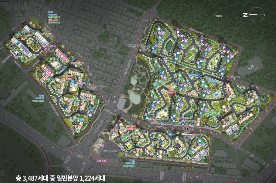 산성역헤리스톤 단지배치도