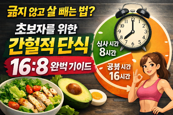 굶지않고 살빼는 법 ? 초보자를 위한 간헐적 단식 16 : 8 완벽 가이드
