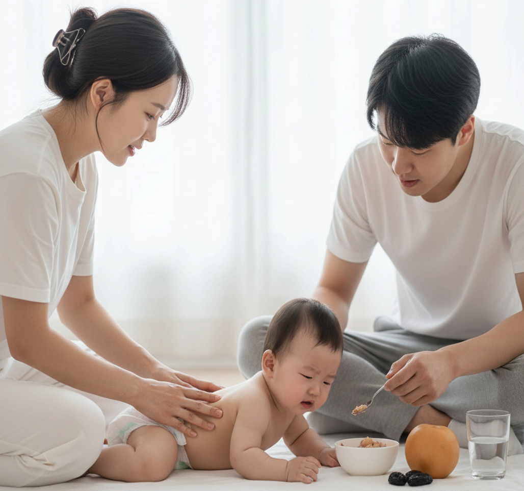 '변비'가 아닐 때도 변비라 착각하는 이유, 아기 쾌변 돕는 배 마사지와 과학적 원리, 이유식 전후 쾌변을 위한 수분 및 식이섬유 보충법
