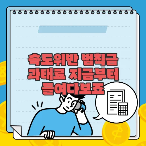 속도위반 범칙금 과태료 지금부터 들여다보죠