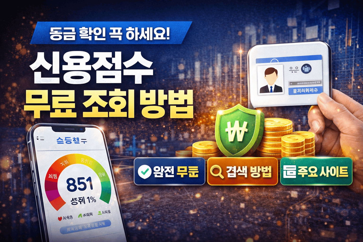 신용점수 무료 조회 방법 ❘ 점수 떨어지지 않고 확인하는 공식 루트