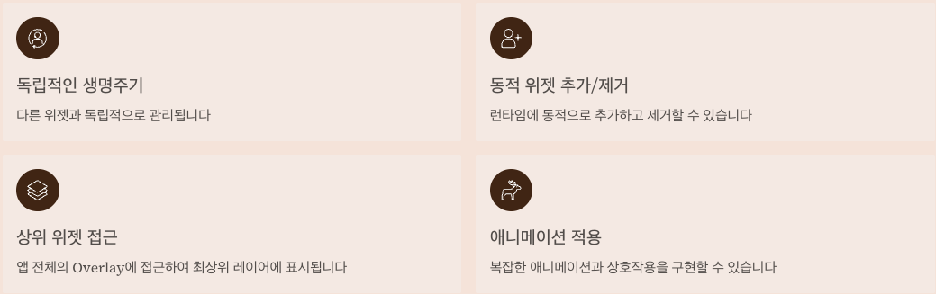 플러터에서 OverlayEntry란 무엇인지 설명 이미지