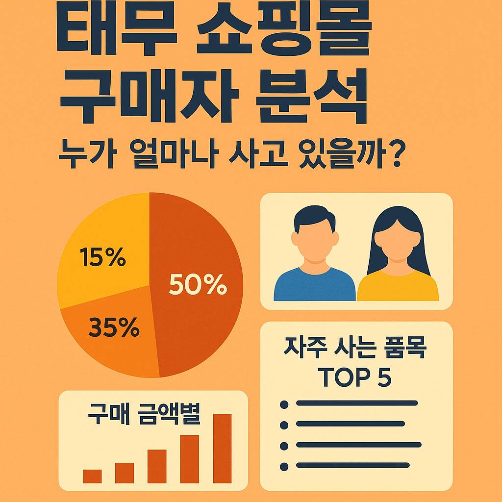 태무 쇼핑몰 구매자 분석 – 연령별, 구매 금액별, 인기 품목 통계