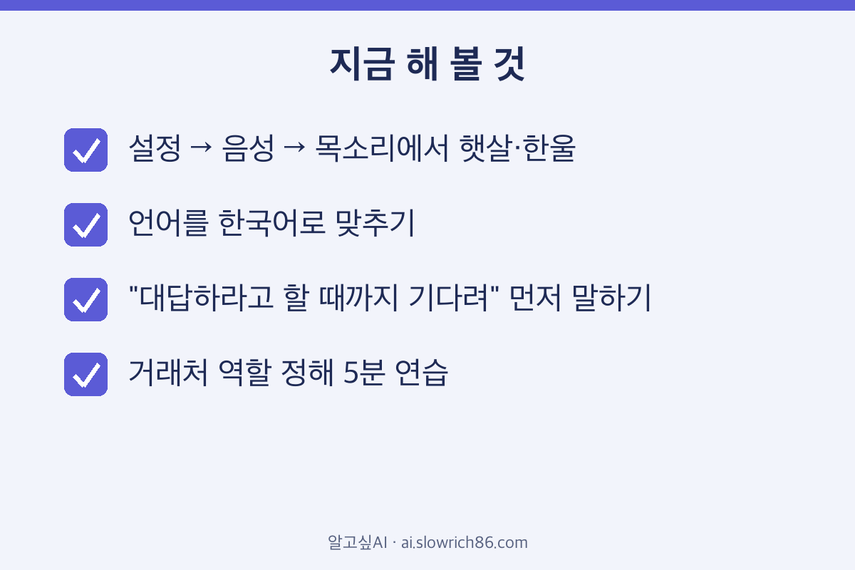 챗GPT 한국어 음성 설정 지금 해 볼 것