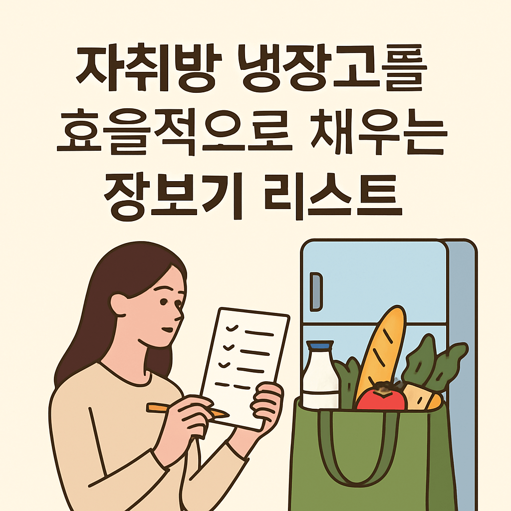 자취방 냉장고 장보기 리스트 이미지 사진