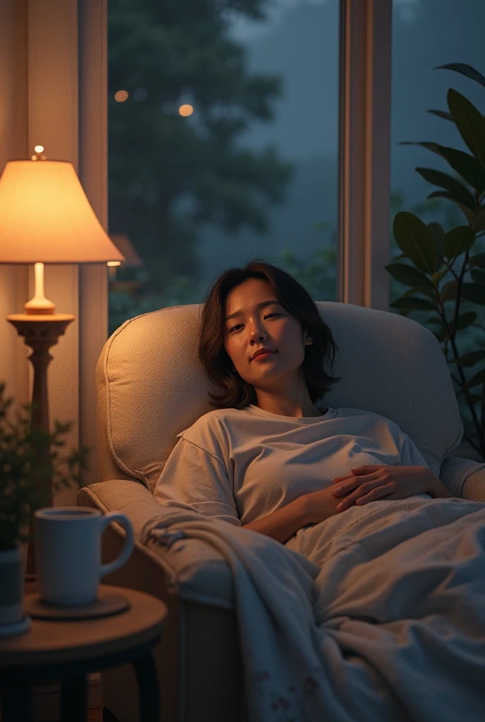 휴식을 취하는 여자